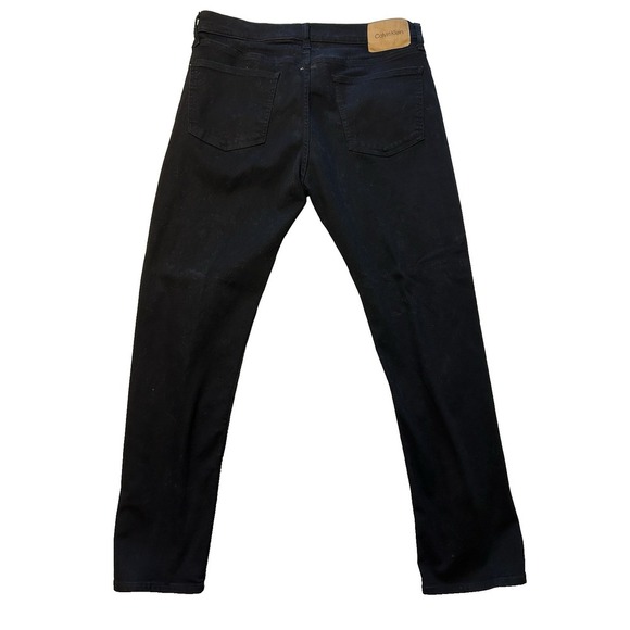 CALVIN KLEIN Men's Slim Straight Fit Jeans Black Color Size 36x32. - Picture 2 of 4